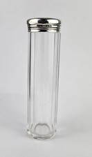 Silver Topped Glass Bottle by Finnigans.  Collectible Antique 13cm