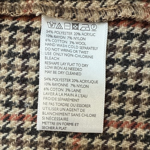 Urban Outfitters Teryn minigonna avvolgente con frange pied de poule S marrone arancione nero - Foto 8 di 12
