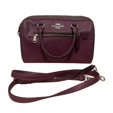 Coach Rowan Small Satchel F79946 Pink Pebbled Leather Crossbody Gold EUC