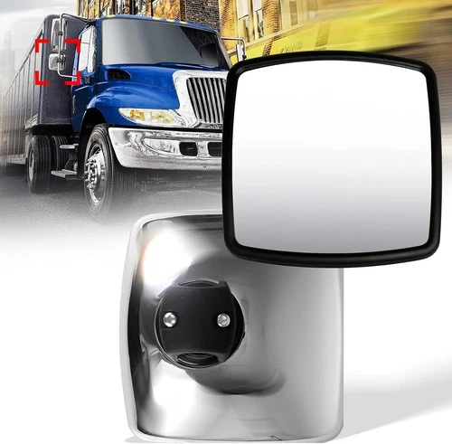 1PCS Wide Angle Mirror Chrome Hood Rear Mirror For International 4200 4300