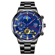 Men's Luxury Stainless Steel Quartz Watch - 3-Piece Business Sports Set