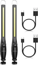 LED Work Light, 800 Lumens Rechargeable COB Light with Power Black 