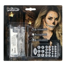 Schminkset Diamantschädel Totenkopf Skelett mit Glitzer Halloween Makeup