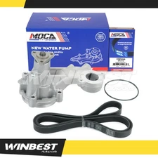 3-Bolt Pulley Flange Water Pump w/ Belt for 2014-2022 Ford Mustang 5.0L 5.2L New