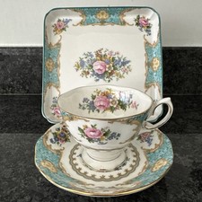 Royal Albert Lady Ascot tazza e piattino e vassoio/piatto quadrato NUOVO