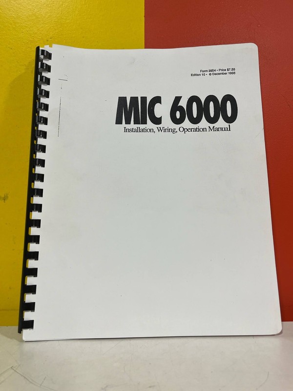 Partlow MIC 6000 Equipment Installation, Wiring, Operation Manual