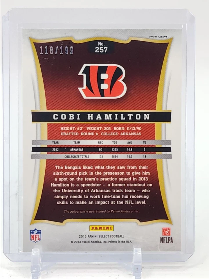 COBI HAMILTON 2013 SELECT ROOKIE AUTOGRAPH SILVER PRIZM RC AUTO /199 Q3152 - Image 2 of 2