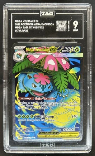 2025 Pokemon Mega Evolution Venusaur ex Full Art Ultra Rare #155/132 TAG 9