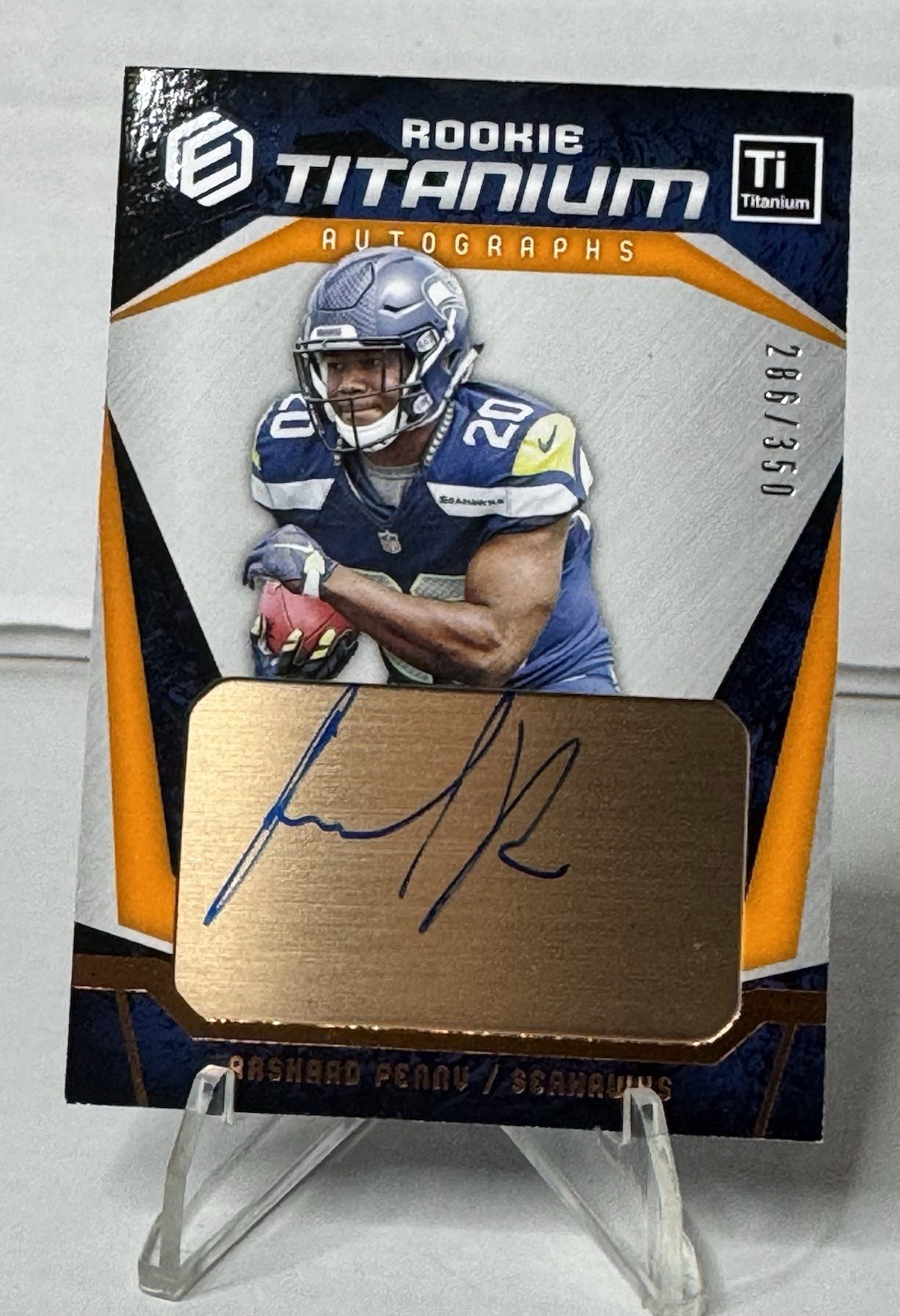 Rashaad Penny Panini Elements Rookie Titanium Autographs #14 Copper