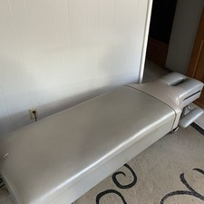 Professional Vinyl Chiropractic Table Gray Stationary Vintage Bench