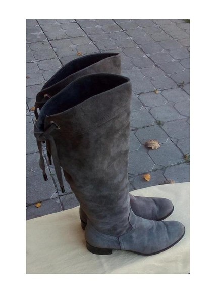 Women Shoemaker Boots Grey Suede 36.5