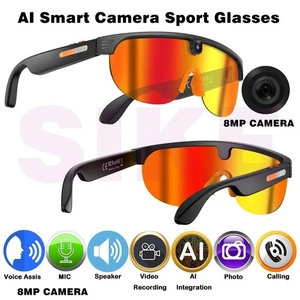 2026 Classic AI Smart Glasses 8MP Camera Waterproof Bluetooth Call Playing