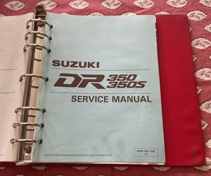1990 Suzuki DR350 DR350S Service Shop Repair Manual STAINED BINDER 1990 OEM DEAL