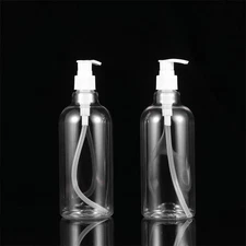 3PCS 500 ml Transparent Refillable Dispenser Bottles with White Pump Head