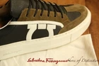 Salvatore Ferragamo Black Leather Green Shoes Trainers Sneakers Men's UK 9 M
