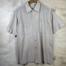Vintage 60s Medalist Loop Collar Button Up Shirt Rockabilly Sz Medium 22 x 28