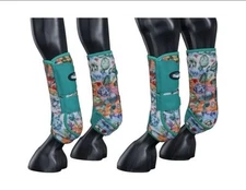 Tough 1 Boots Extreme Vented Sport Front & Rear Pair Cactus Print 4 Pack Large