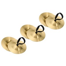 Finger Cymbals, 3 Pcs 2.08 Diameter Copper Golden Tone