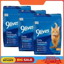 3 Pack 9Lives Daily Essentials Dry Cat Food for Adult Chicken Beef Salmon 15.5lb