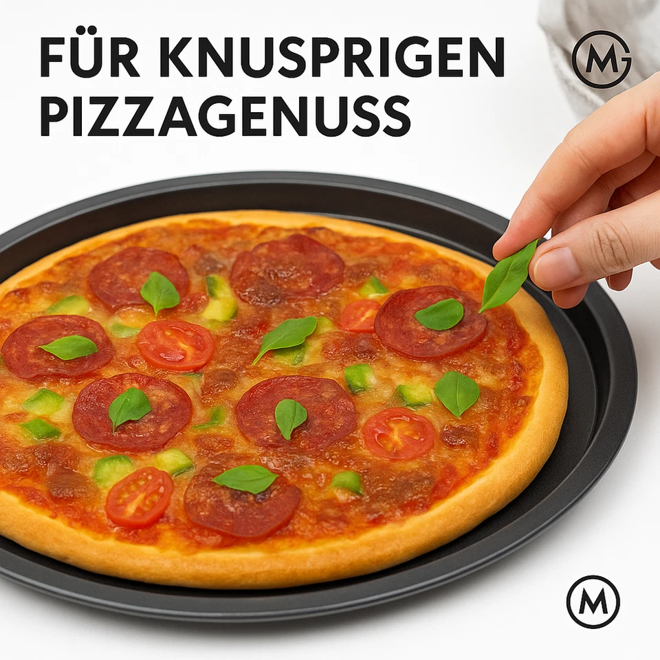 Backblech Carbonstahl antihaft mit Löchern für Pizza 32 cm DE. - Bild 4 von 4