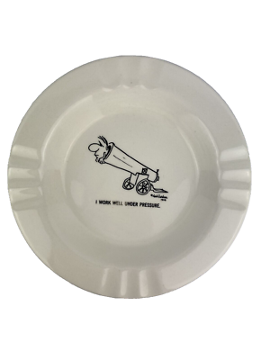 #ad White Ashtray I Work Well Under Pressure Vintage Funny Humor Herb Garden 1959 $21.47