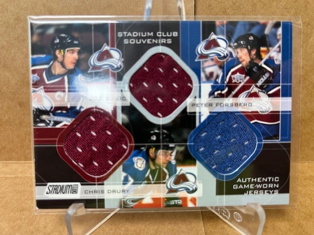 2001-02 STADIUM CLUB AVS TRIPLE JERSEY JS/CD/PF VERY RARE S/N 18 OF 25 BV $200+