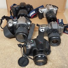 Mixed Lot of 5- Canon Cameras PC1680, DS6041, Rebel G NoBattrs ForParts-ReadAd