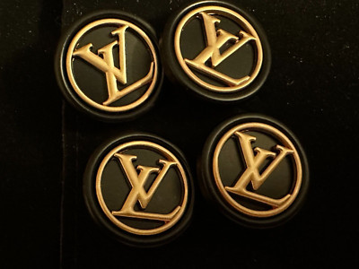 4 GROSSE LOUIS VUITTON KNÖPFE, METALL, IKONISCHES LV LOGO SELTEN 1 ZOLL 25 MM MAKELLOS