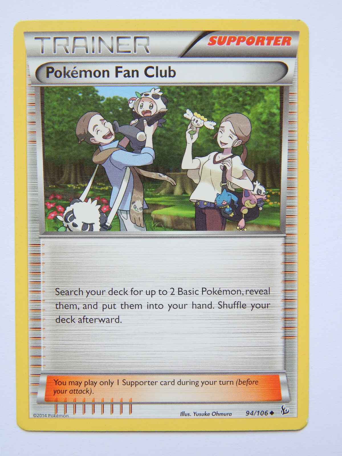 Pokemon Fan Club 94/106 (LP, Pokemon Card, XY Flashfire, Supporter, Uncommon)
