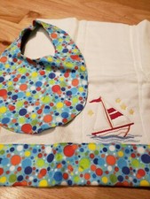 Baby Burp Pad and bib 'Sail Away'