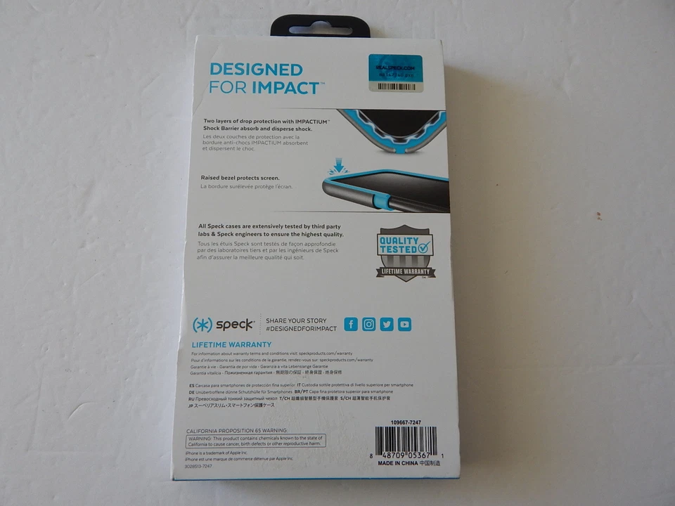 Funda Speck Presidio Grip iPhone 8/7/6S/6 Plus 5.5" Blanca/Heliotropo Púrpura Nueva Foto 2 de 4