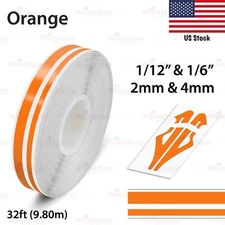 1/2" 12mm Vinyl Pinstriping PinStripe Car Styling Double Line Sticker ORANGE