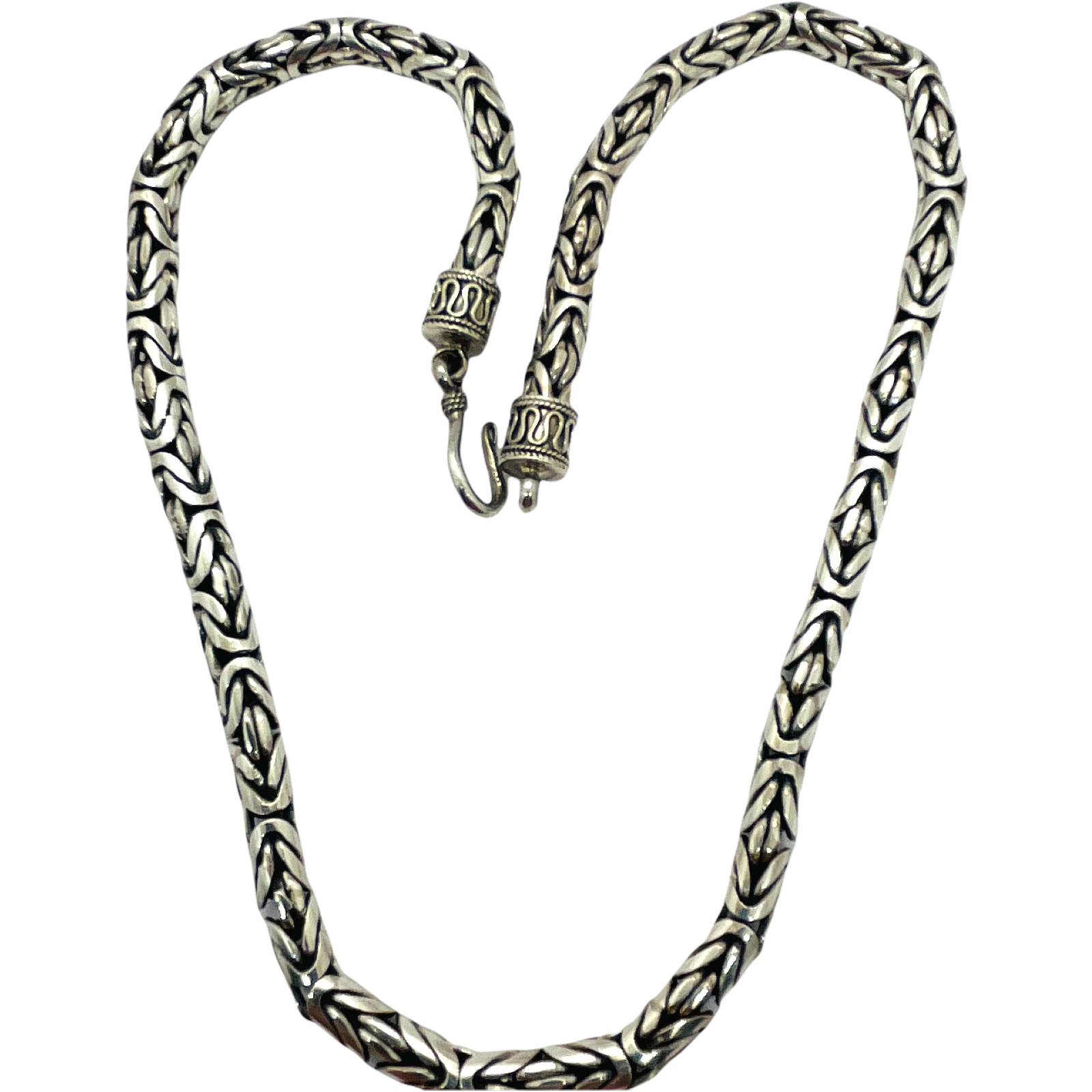BALI Solid Sterling Silver 75 Grams Byzantine Cha… - image 3
