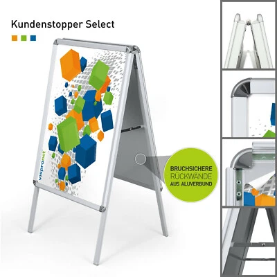 VISPRONET Kundenstopper Select A1 oder A0, Kundenstopper, Wechselrahmen, Aufsteller