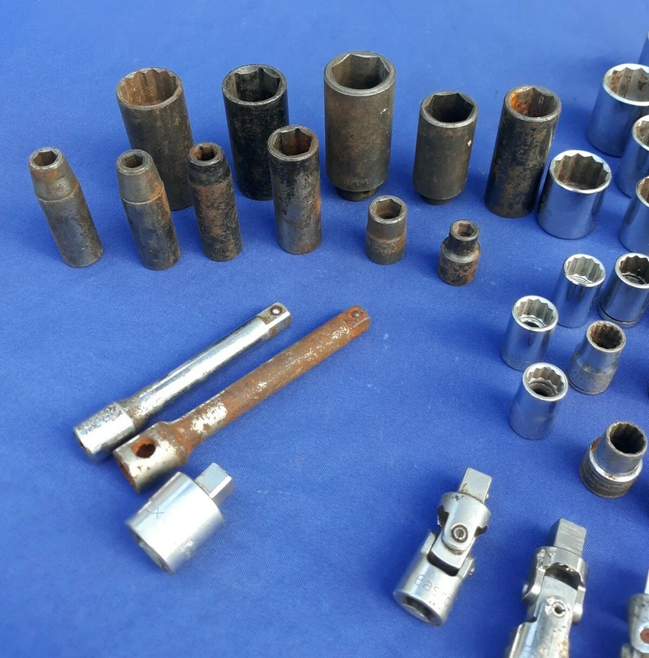 Assorted Lot 59 USA Sockets 1/2" Drive Metric Standard 6pt & 12p w/1/2" Swivels - Image 3 of 4