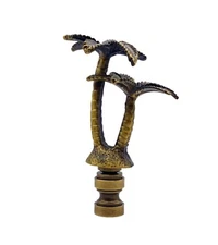 Lamp Finial-COCONUT PALM TREE-Aged Brass Finish, Highly detailed metal casting