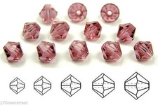 Czech Bicone Crystal Beads French Rose vintage color Rondelle Diamond