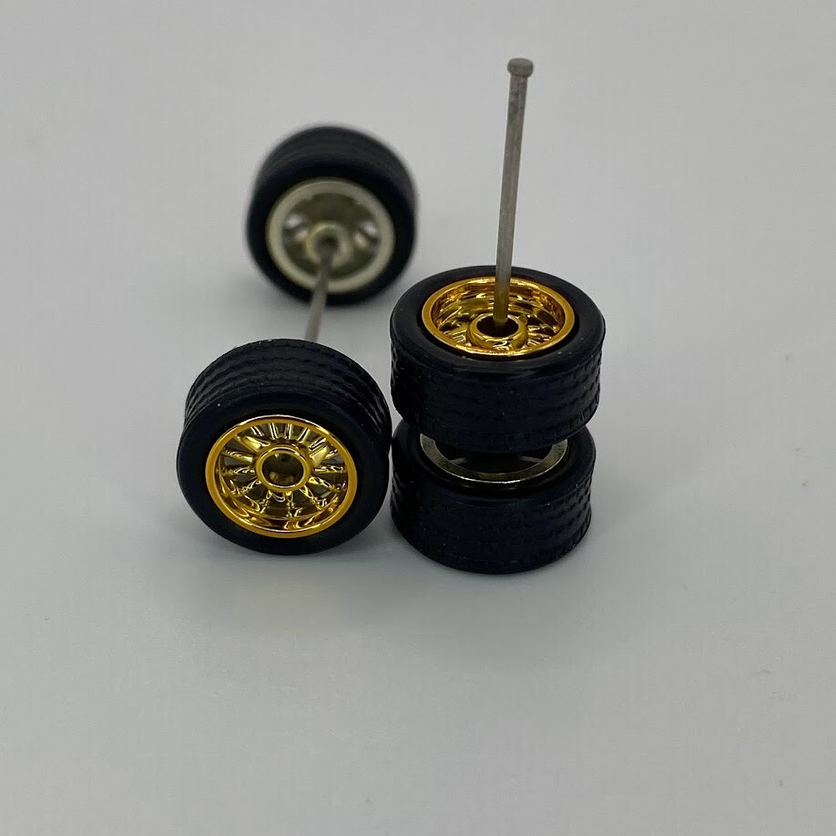 10/10mm Gold 15 spoke Low Rider Real Riders Wheel Set for 1/64 for Hot ...