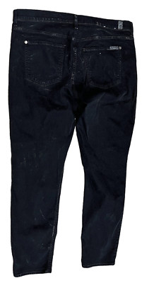 7 For All Mankind Jeans Bottom Women's Size 31 B(Air) Ankle Skinny Black Denim