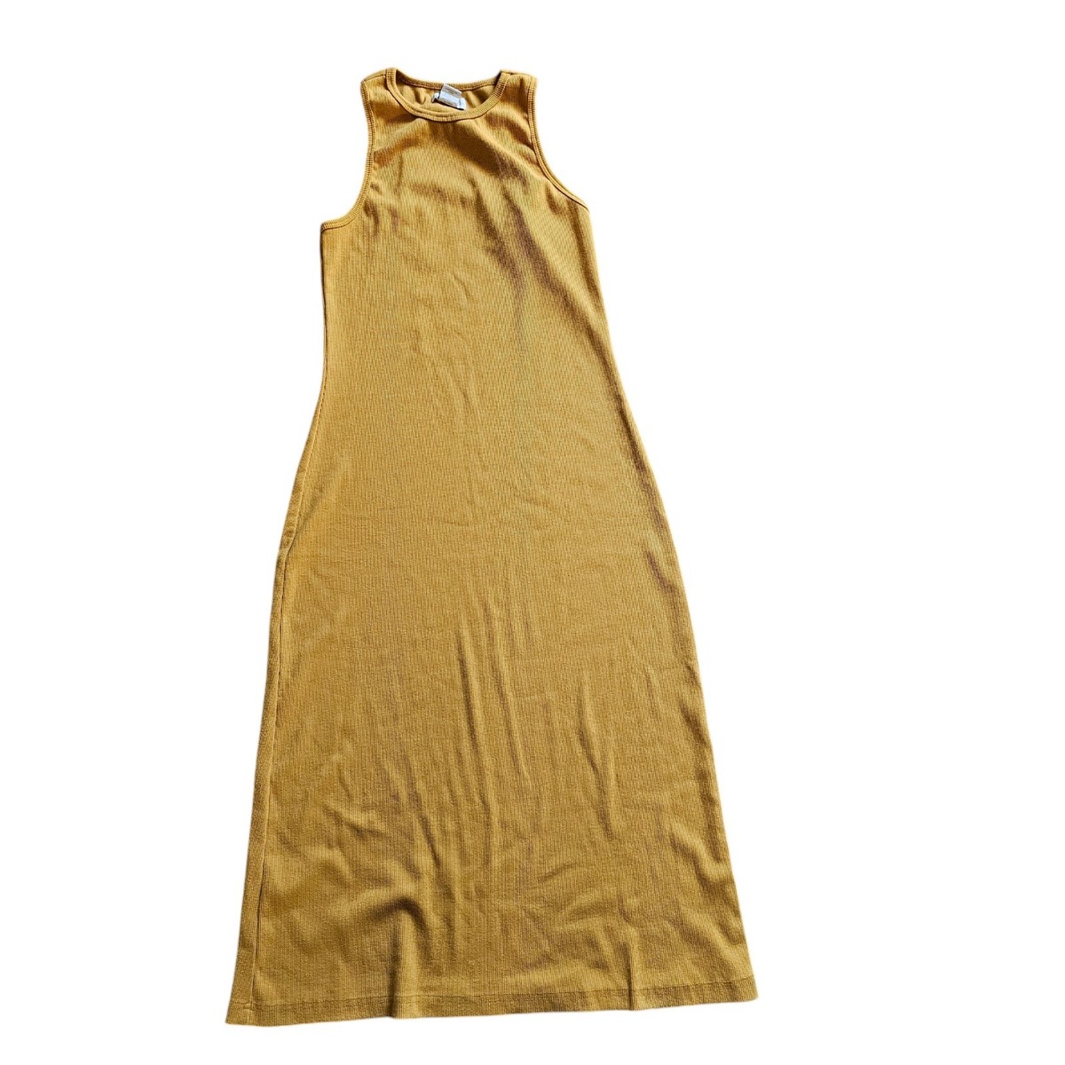 House of Harlow 1960 ribbed knit sleeveless Midi dress Mustard Large  Bodycon K29