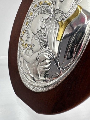 Targa Laminato AG Argento Italia Madre Maria Bambino Gesù, RL, Regalo, Sacra Famiglia - Foto 4 di 8