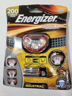 Energizer Vision HD Headlight LED 200 lumens Headlamp Head Torch 3AAA batteries