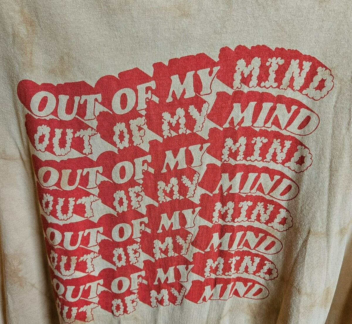 ARIZONA JEAN CO. TIE DYED GRAPHIC L/S  CREW NECK GOLD SIZE XXL PAKISTAN #4176