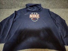 Vintage Nike Football Center Swoosh Blue Pullover Hoodie Size XL