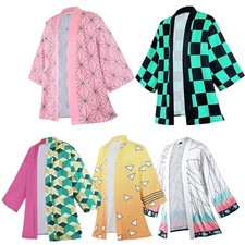 Adult Kids Demon Slayer Tanjiro Kamado Yaiba Kimono Top Fancy Cosplay Costume