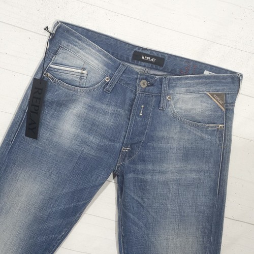 ⭐️ Mens Replay Waitom M983 Regular Slim Straight Leg Faded Denim Jeans W31 L34 - Picture 4 of 10