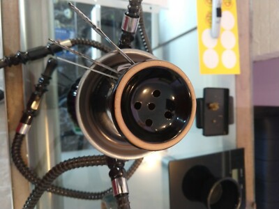 Black glass hookah 10''tall huge bowl with two tubes
