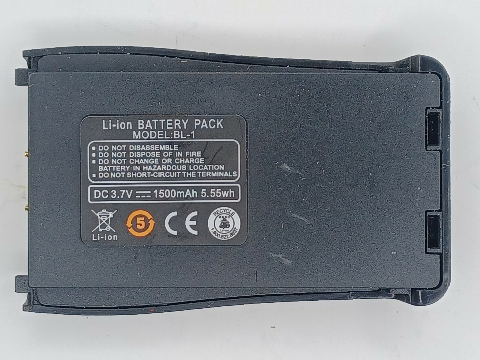 Black  DC 3.7-Volt 1500mAh Lithium-Ion Rechargeable Battery Pack