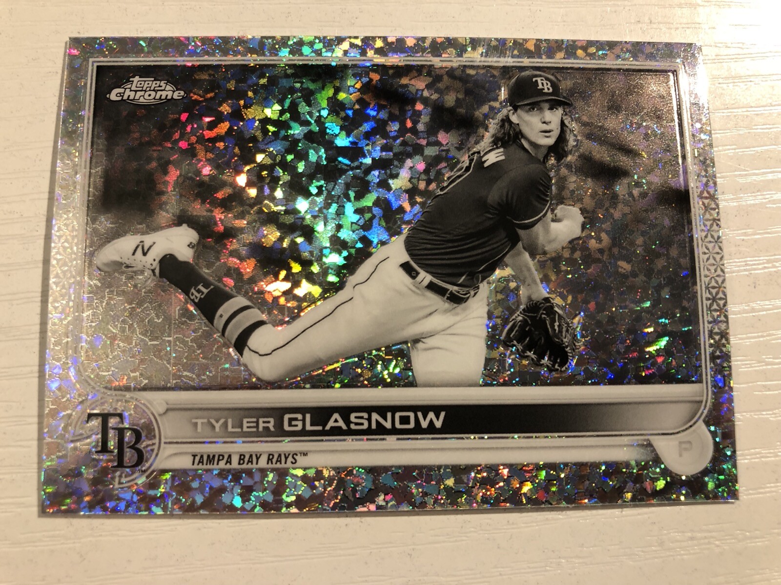2022 Topps Chrome Black & White Mini Diamond Refractor Tyler Glasnow Rays 152