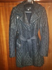 Iconico Roberto Cavalli Just  cappotto pelle trench effetto trapuntato 